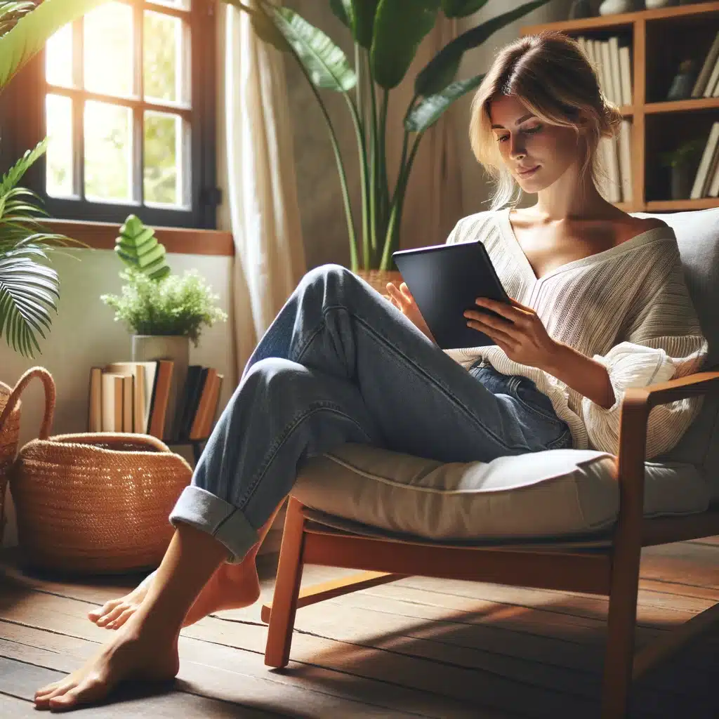 vrouw leest e-book